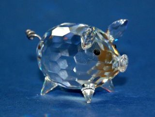 Swarovski Medium Pig Cut Crystal Retired Animal Ornament