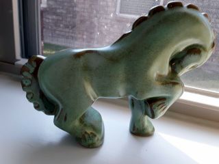Vintage Frankoma Prairie Green (green & Brown) Circus Horse Figurine - Ada Clay