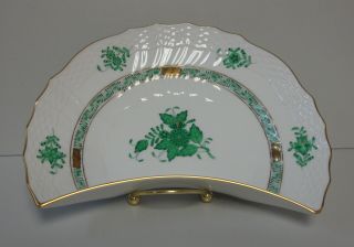 Herend Chinese Bouquet (green Av) Crescent Salad Plate (153) More Item Available