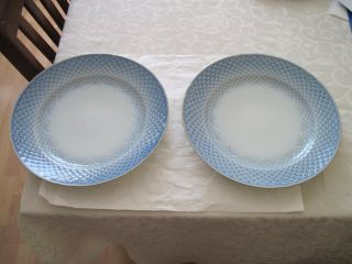 B & G Denmark Porcelain Set Of 2 Gold Trim Dinner Plates