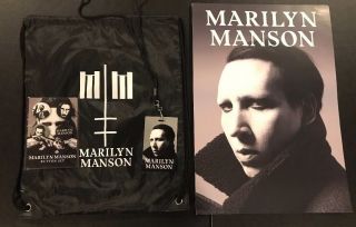 Marilyn Manson Heaven Upside Down Tour Vip Set Poster,  Bag,  Pin Set And Lanyard