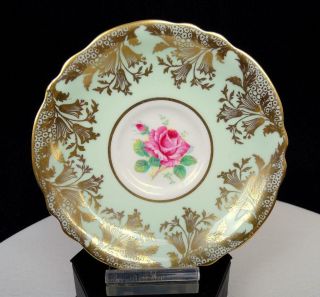 PARAGON DOUBLE WARRANT A376/8 GREEN PINK ROSE AND GILT 2 1/8 