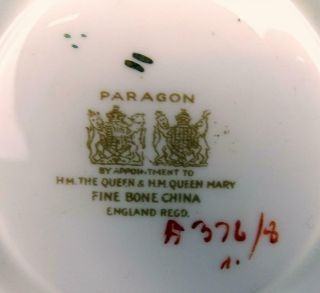 PARAGON DOUBLE WARRANT A376/8 GREEN PINK ROSE AND GILT 2 1/8 
