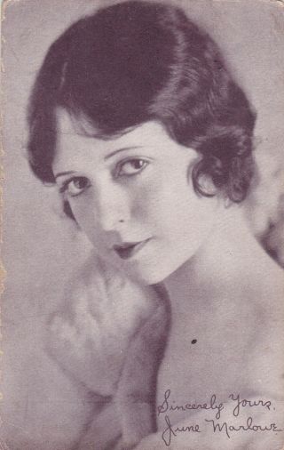 June Marlowe - Hollywood Silent Movie Star 1920s Arcade/exhibit Postcard