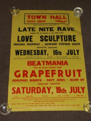 Love Sculpture 1969 Torquay Concert Poster (grapefruit)