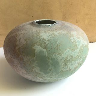 Large Tony Evans Studio Pottery Vase 11 3/4 W 8” T