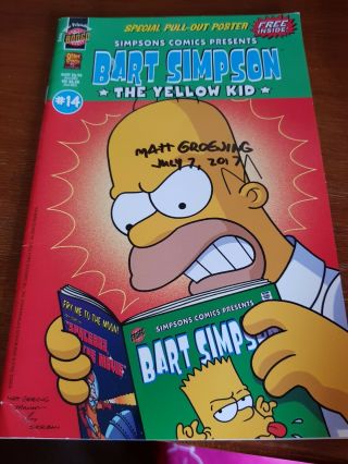 The Simpsons/ Homer Simpsons Comic Autographed By Matt Groening.
