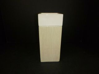 Vtg Italian Pottery Bitossi White Square Slab Vase 9.  5 