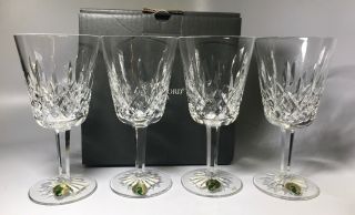 Set Of 4 Waterford Crystal Lismore Pattern 10 Oz Goblets W/ Box