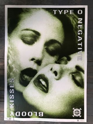 Type O Negative Bloody Kisses Cover Vintage Poster 1994 Blue Grape Uk 25 " X 35 "