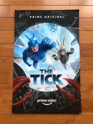 The Tick Amazon Prime Season 2 Cast Crew Signed 11x17 Poster Wondercon 7x Signed