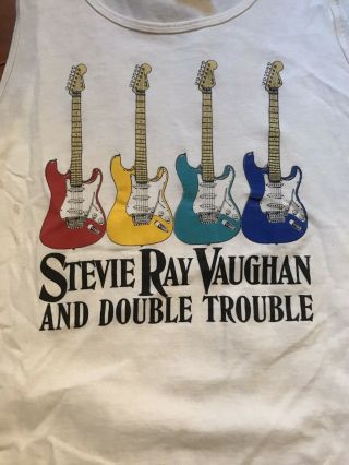 Vintage 1980s Stevie Ray Vaughan Concert T Shirt Tank Top Xl