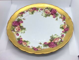 Vintage Royal Chelsea ‘golden Rose’ 8 Inch Salad/luncheon Plate Set Of 4