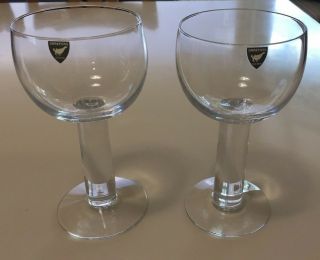 Orrefors Sweden Set Of 3 Wine Glasses Designed By Ollie Alberius 6 1/2 Inches