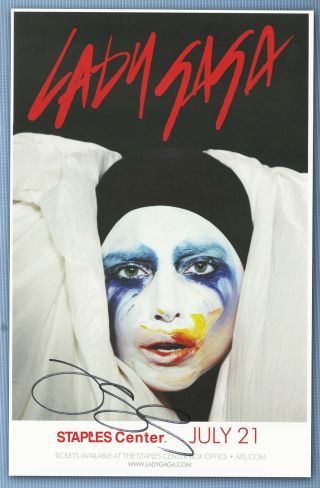 Lady Gaga Signed Autographed Concert Poster 2014 Poker Face