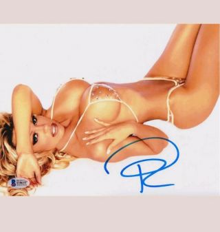 Pamela Anderson Signed 8x10 Photo - Pam Sexy Bikini Beckett Bas Autograph