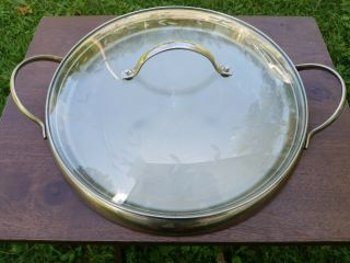 Princess House Heritage 12 " Round Stainless Steel Griddle W/etched Glass 18/10