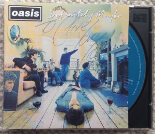 Liam Gallagher Hand Signed - Oasis Definitely Maybe Cd Album (1994) Cre Cd 169
