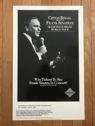Frank Sinatra : 1991 Chivas Regal Diamond Jubilee World Tour Poster : 16 X 26