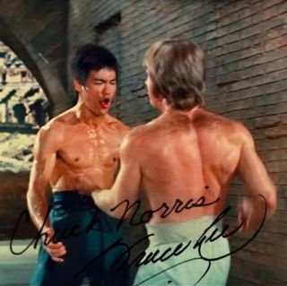 Bruce Lee Canvas Print Autograph Signed Kung Fu Martial Arts Movie Chuck Norris