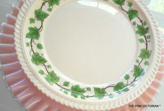 Vintage Harker Royal Gadroon Green Ivy Pattern 3 Matching Set 8 Dinner Plates