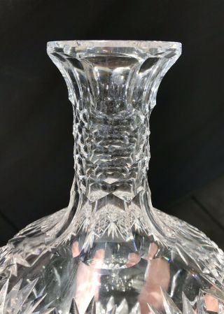 Signed Hawkes American Brilliant Cut Glass Water Carafe Honeycomb,  Hobstars 3