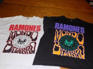 2 Vintage Ramones Mondo Bizarro 1992 Tour T Shirts Xl