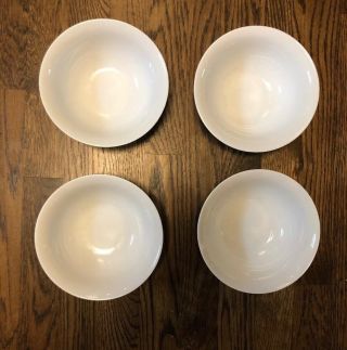 Pottery Barn Pb White Coupe Cereal Bowls Set Of 4 6 - 3/8 "