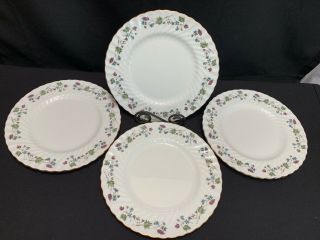 Minton " Dryden " Pattern S - 716 Set Of 4 Dinner Plates 10 5/8 "