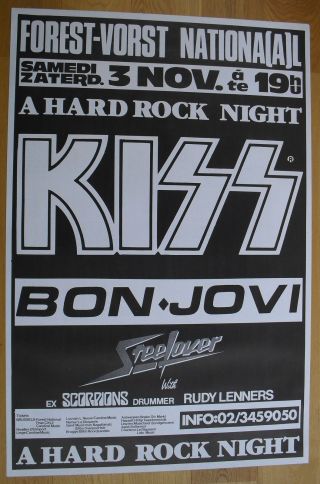 Kiss Bon Jovi Concert Poster 
