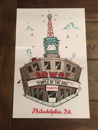 Temple Of The Dog Philadelphia Poster And Sticker Rare Tour Pearl Jam