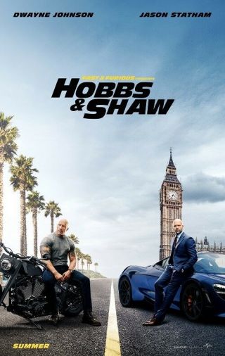 Fast & Furious Hobbs & Shaw Movie Poster Jason Statham Film Print 24x36 " 27x40 "