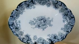 Alfred Meakin Oval Serving Platter Blue White 14 " X 10 1/4 " Crmonde 4.