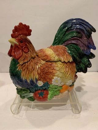 Fitz And Floyd Coq Du Village Rooster Soup Tureen With Ladle Classic