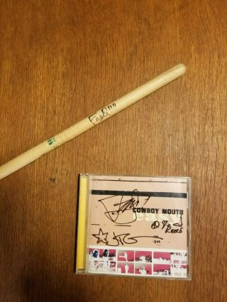 Cowboy Mouth Autographed " Easy " Cd And Autographed Drumstick - Fred