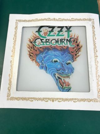 Vintage 1985 Ozzy Osbourne Tattoo Carnival Glass Art