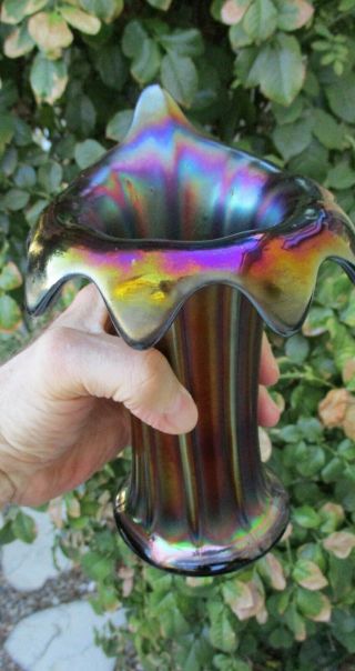 Purple Northwood Jester Cap Thin Rib Vase