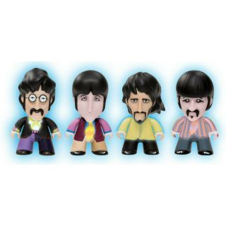 Beatles 2019 Titans Yellow Submarine Glow In The Dark 3 " Fab Four Pack Figures