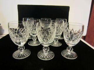 Waterford Irish Crystal.  Boyne.  4 1/2 " White Wine Glasses.  Set Of 8