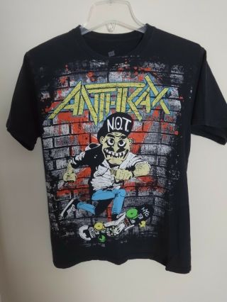 Vintage Authentic Anthrax Metal Band Graphic Printed Concert T - Shirt Men Small