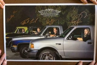 Mastodon Metal Band Autograph Signed 22 X 14 Emporor Of Sand Promo Poster
