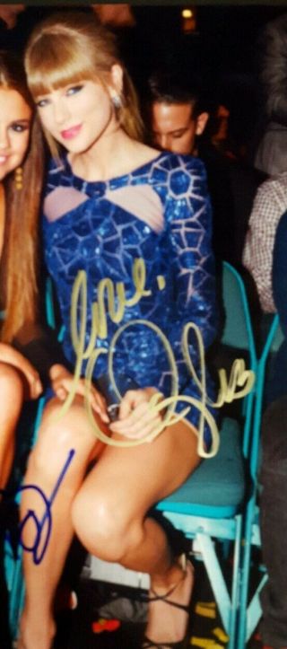 Selena Gomez & Taylor Swift duel Autograph 8 1/2 x 11 Photo W/COA 3