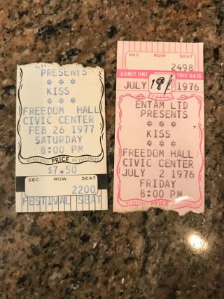 2 Kiss Concert Ticket Stubs 1976/1977 Hard To Find