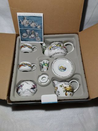 Paul Cardew Disney Alice In Wonderland Miniature Teapot Teacup Tea Set