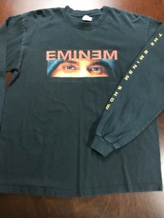 The Eminem Show Anger Management 2002 Tour Rap Long Sleeve Concert Shirt Sz L 2