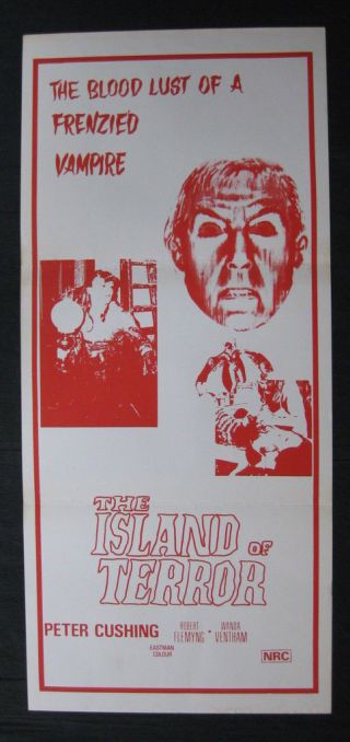 Island Of Terror Australian Daybill Movie Poster Peter Cushing Horror Vampires