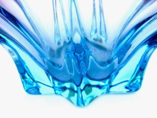Royal Majesty Of Glass Murano Italian Art Glass Bowl Ice Blue Lush Cranberry 4