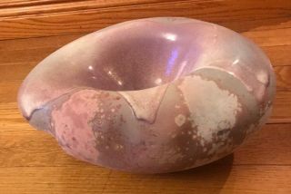 Tony Evans Pottery Ancient Sands Raku Vase Bowl 18 Artist Signed