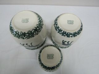 Tienshan Folk Craft Moose Country Pattern Green Sponge 3 Canister Set w/Lids 5
