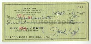 Jack Lord - Star Of Hawaii Five - O - Autographed 1961 Canceled Check